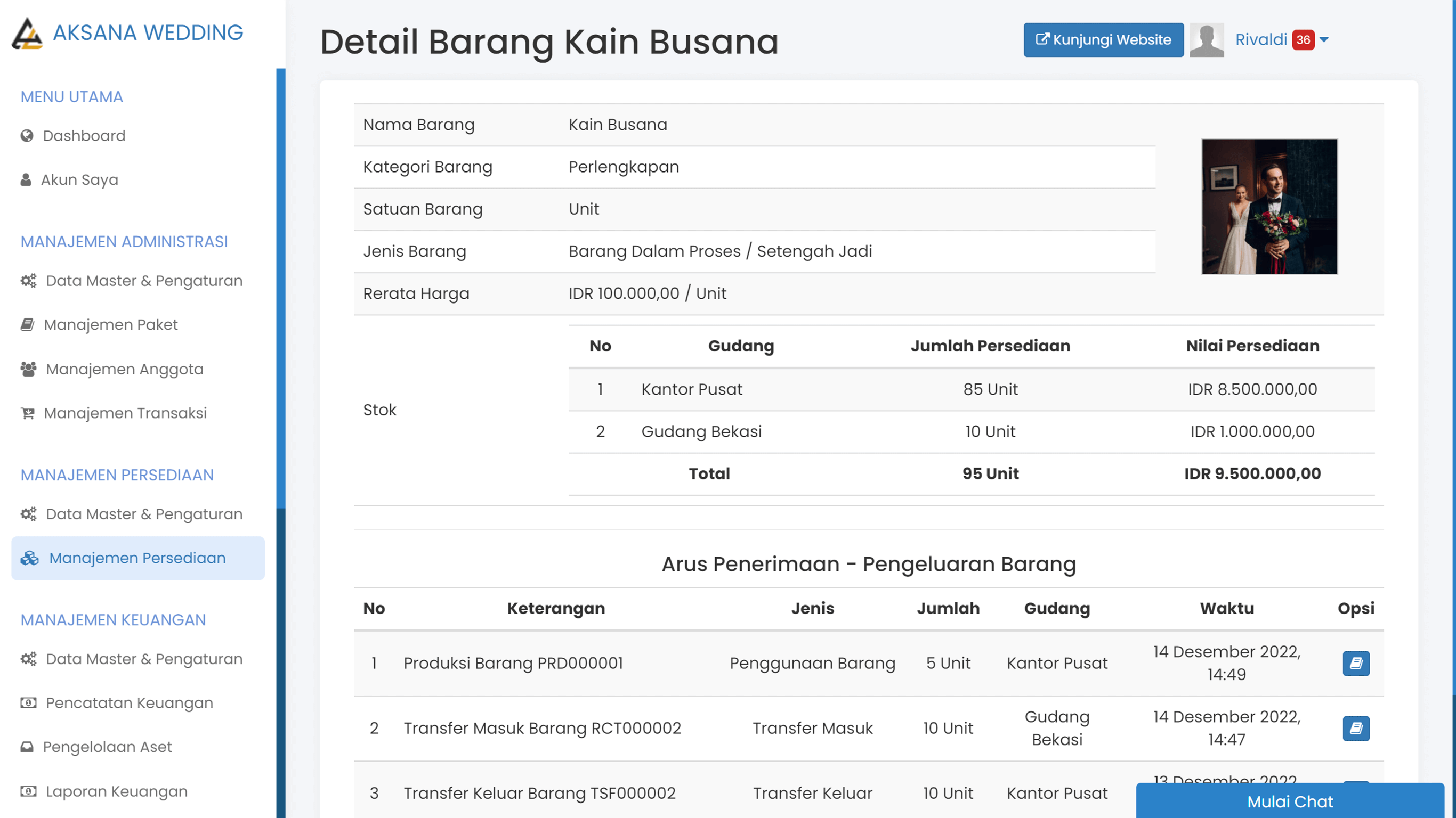 Informasi Detail Persediaan Barang